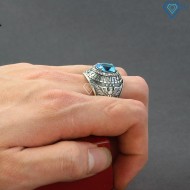 Nhẫn bạc Mỹ xưa đính đá xanh NNA0134 - Trang sức TNJ