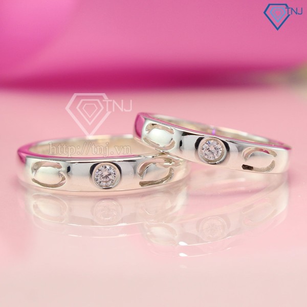 Nhẫn đôi bạc nhẫn cặp bạc Cung Hoàng Đạo - Cự Giải ND0334