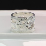 Nhẫn bạc nam phong thủy hình con dê NNA0144