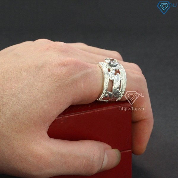 Nhẫn bạc nam phong thủy hình con dê NNA0144 - Trang sức TNJ