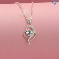 Dây chuyền trái tim đính đá bằng bạc DCN0529 - Trang sức TNJ
