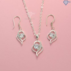 Bộ trang sức bạc hình trái tim đính đá BTS0033 - Trang Sức TNJ