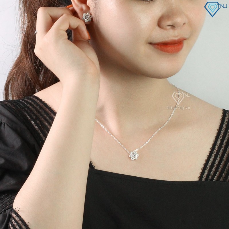 Bộ trang sức bạc hình ngôi sao đính đá đẹp BTS0032 - Trang Sức TNJ