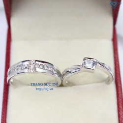 Nhẫn đôi bạc nhẫn cặp bạc đẹp khắc tên ND0277