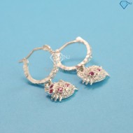 Quà 1 6 cho bé gái bông tai bạc cho bé hình Hello Kitty BTT0002 - Trang Sức TNJ