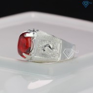 Nhẫn bạc nam mặt đá đỏ hình ngựa sang trọng NNA0154 - Trang Sức TNJ