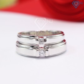 Nhẫn đôi bạc nhẫn cặp bạc đẹp đơn giản ND0342