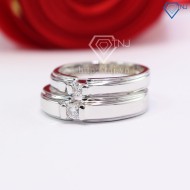 Nhẫn đôi bạc nhẫn cặp bạc đẹp đơn giản ND0342
