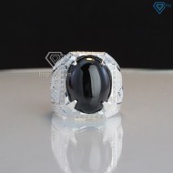 Nhẫn bạc nam hình đại bàng đính đá đen NNA0160 - Trang Sức TNJ