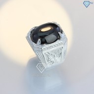 Nhẫn bạc nam hình đại bàng đính đá đen NNA0160 - Trang Sức TNJ