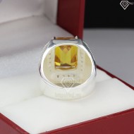 Nhẫn bạc nam mặt đá vàng hình hổ sang trọng NNA0105 - Trang Sức TNJ