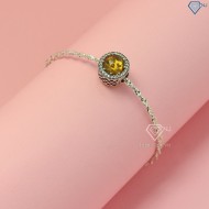 Lắc tay charm bạc đơn giản đính đá vàng LTN0242 - Trang Sức TNJ