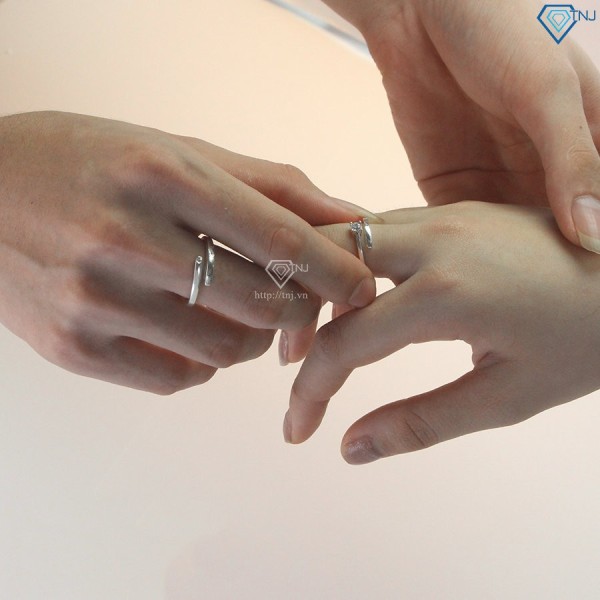 Nhẫn đôi bạc freesize khắc tên ND0456 - Trang sức TNJ