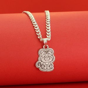 Dây chuyền bạc khắc tên cho bé hình con hổ DCT0048
