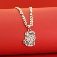 Dây chuyền bạc khắc tên cho bé hình con hổ DCT0048