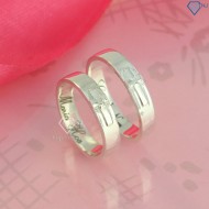 Nhẫn đôi bạc thánh giá khắc tên ND0457 - Trang sức TNJ