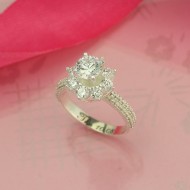 Nhẫn bạc nữ hoa hồng đính đá đẹp NN0297