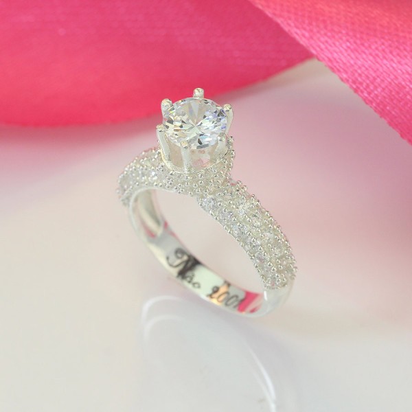 Nhẫn bạc nữ cầu hôn đẹp đính đá NN0304