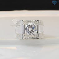 Nhẫn bạc nam bản to đính đá NNA0173 - Trang sức TNJ