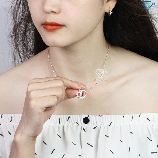 Quà trung thu cho người yêu dây chuyền bạc nữ khắc tên hình trái tim DCN0496 - Trang sức TNJ