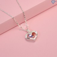 Quà trung thu cho người yêu dây chuyền bạc nữ khắc tên hình trái tim DCN0496 - Trang sức TNJ