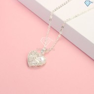 Quà trung thu cho người yêu dây chuyền bạc nữ khắc tên mặt hình trái tim DCN0451 - Trang sức TNJ