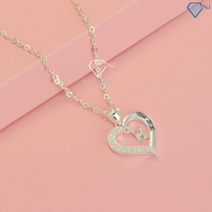 Quà trung thu cho người yêu dây chuyền bạc nữ khắc tên đính chữ cái theo yêu cầu DCN0542 - Trang sức TNJ