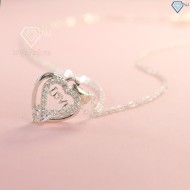 Dây chuyền bạc nữ mặt trái tim chữ Love đẹp DCN0379