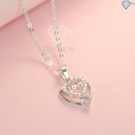Dây chuyền bạc nữ mặt trái tim chữ Love đẹp DCN0379