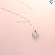 Dây chuyền bạc nữ mặt trái tim chữ Love đẹp DCN0379