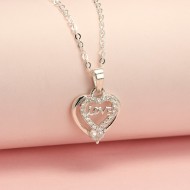 Dây chuyền bạc nữ mặt trái tim chữ Love đẹp DCN0379