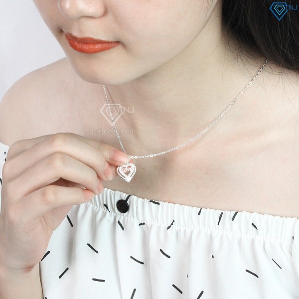 Quà trung thu cho người yêu dây chuyền bạc nữ mặt trái tim chữ Love đẹp DCN0379 - Trang Sức TNJ