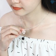 Quà trung thu cho người yêu dây chuyền bạc nữ mặt trái tim chữ Love đẹp DCN0379 - Trang Sức TNJ