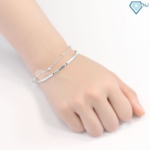 Quà trung thu cho người yêu lắc tay bạc nữ dạng kiềng khắc tên LTN0194 - Trang Sức TNJ