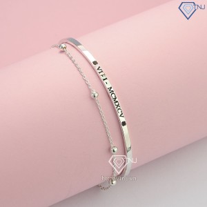 Quà trung thu cho người yêu lắc tay bạc nữ dạng kiềng khắc tên LTN0194 - Trang Sức TNJ