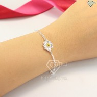 Quà trung thu cho bạn gái lắc tay bạc nữ hoa cúc họa mi LTN0110 - Trang Sức TNJ