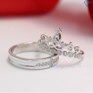 Nhẫn đôi bạc nhẫn cặp bạc King & Queen ND0182