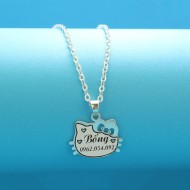 Quà trung thu cho bé dây chuyền bạc cho bé gái khắc tên Hello Kitty DTN0018