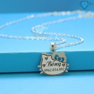 Quà trung thu cho bé dây chuyền bạc cho bé gái khắc tên Hello Kitty DTN0018 - Trang Sức TNJ