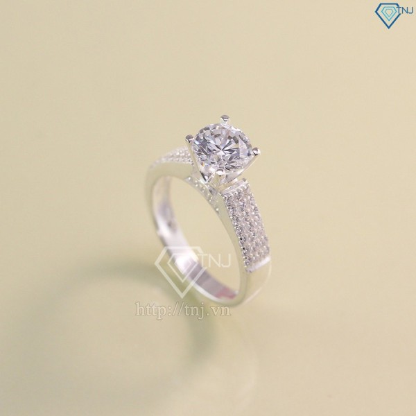 Quà trung thu cho người yêu nhẫn bạc nữ đính đá sang trọng NN0231 - Trang Sức TNJ
