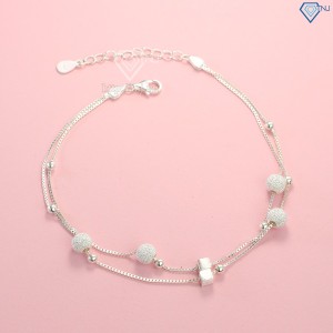 Quà trung thu cho bạn gái lắc chân bạc nữ đẹp lập phương LCN0035