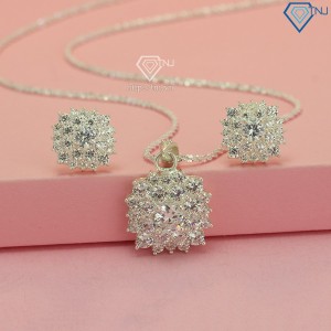 Quà trung thu cho bạn gái bộ trang sức bạc đính đá sang trọng BTS0038 - Trang Sức TNJ