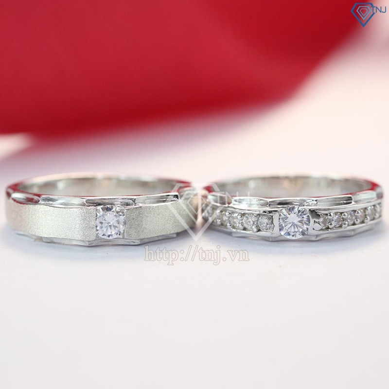 Nhẫn đôi bạc nhẫn cặp bạc đẹp khắc tên ND0176