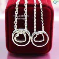Dây chuyền cặp bạc khắc tên theo yêu cầu DCD0018
