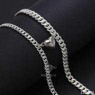 Quà sinh nhật cho nam vòng tay đôi nam châm bạc trái tim khắc tên LTD0021  - Trang sức TNJ