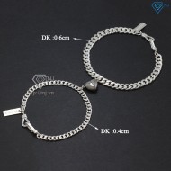 Quà tặng sinh nhật cho nữ vòng tay đôi nam châm bạc trái tim khắc tên LTD0021 - Trang sức TNJ