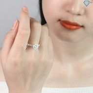 Tặng quà sinh nhật cho bạn gái nhẫn bạc nữ cá tính đính đá cao cấp NN0141 - Trang Sức TNJ