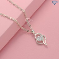 Quà sinh nhật cho mẹ dây chuyền trái tim đính đá bằng bạc DCN0529 - Trang sức TNJ