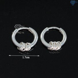 Bông tai nam khoen tròn 17mm có 5 vòng tròn nhỏ BTA0032 - Trang Sức TNJ