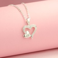 Quà sinh nhật cho người yêu dây chuyền bạc nữ hình trái tim khắc tên đẹp DCN0450